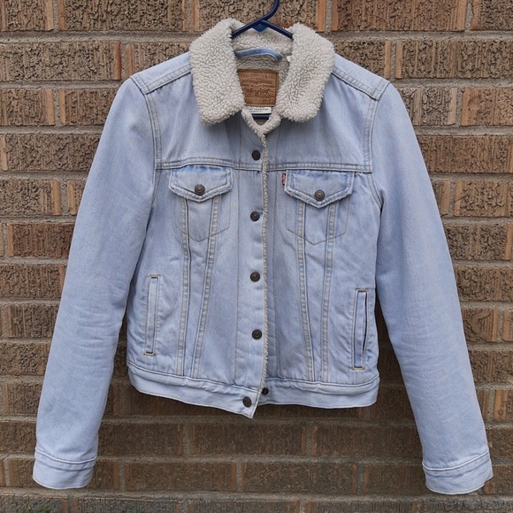LEVI’S Original Trucker Sherpa Jacket Size Small Like New - Levi’s Premium Line - Picture 1 of 14